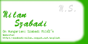 milan szabadi business card